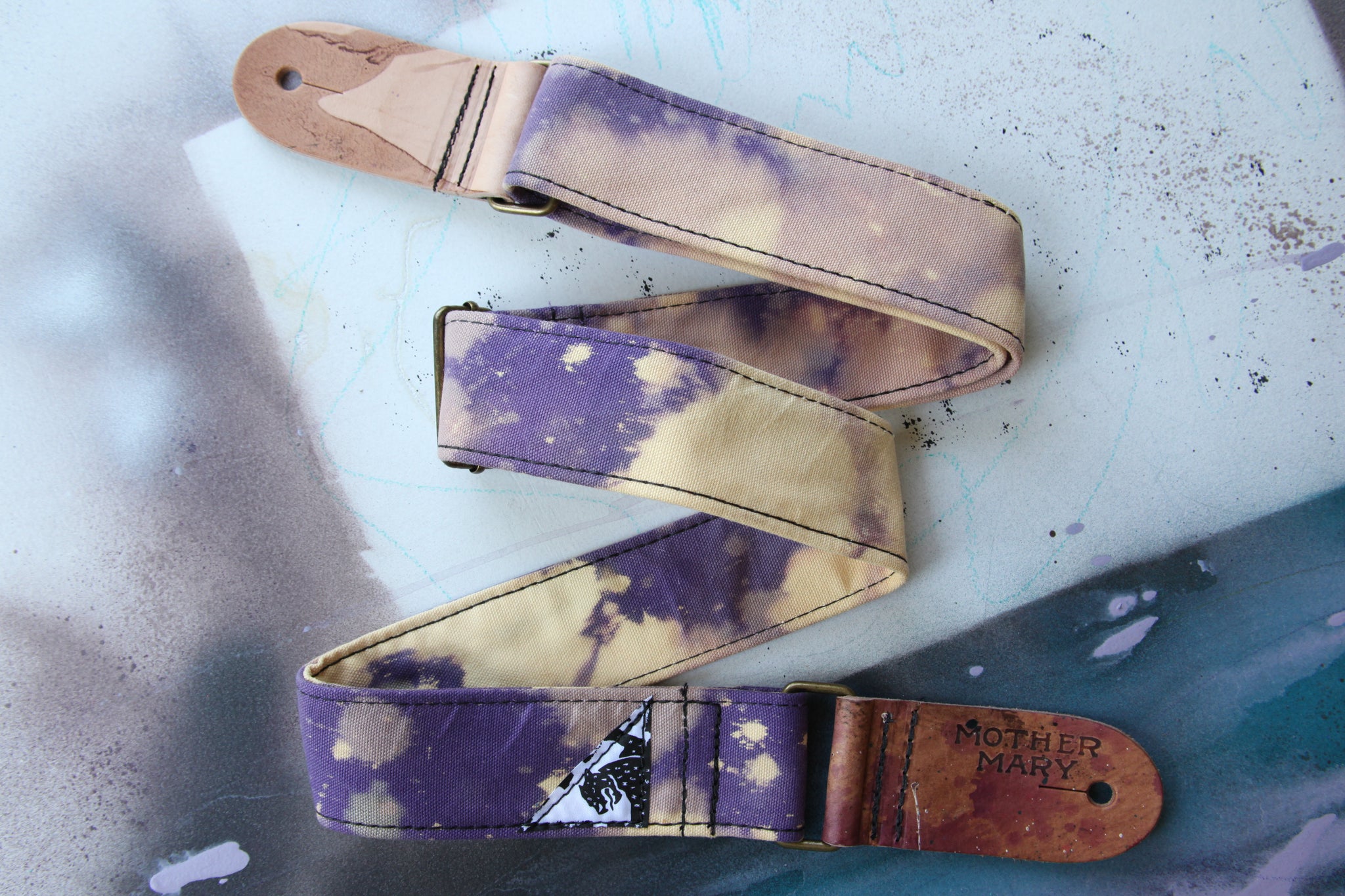 Purple Bleached Guitar Strap