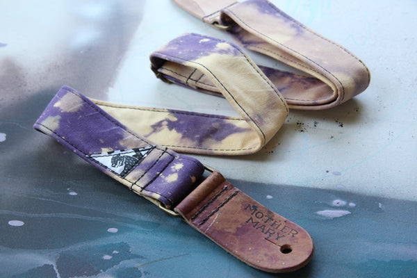 Purple Bleached Guitar Strap