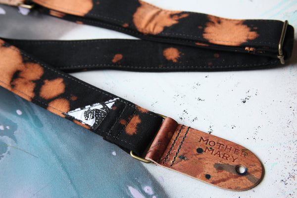 Black Bleached Guitar Strap
