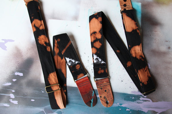 Black Bleached Guitar Strap