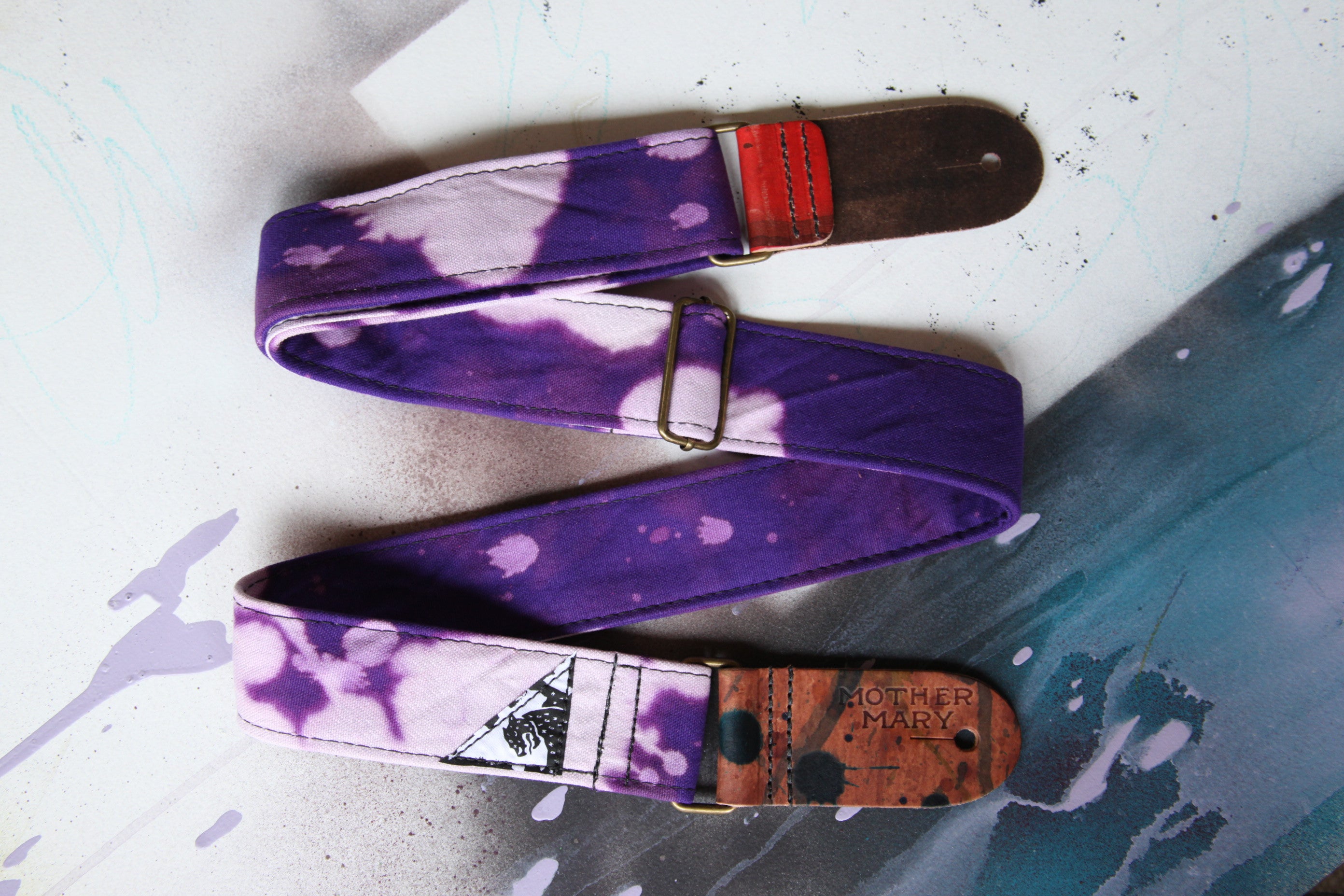 Purple Bleached Guitar Strap