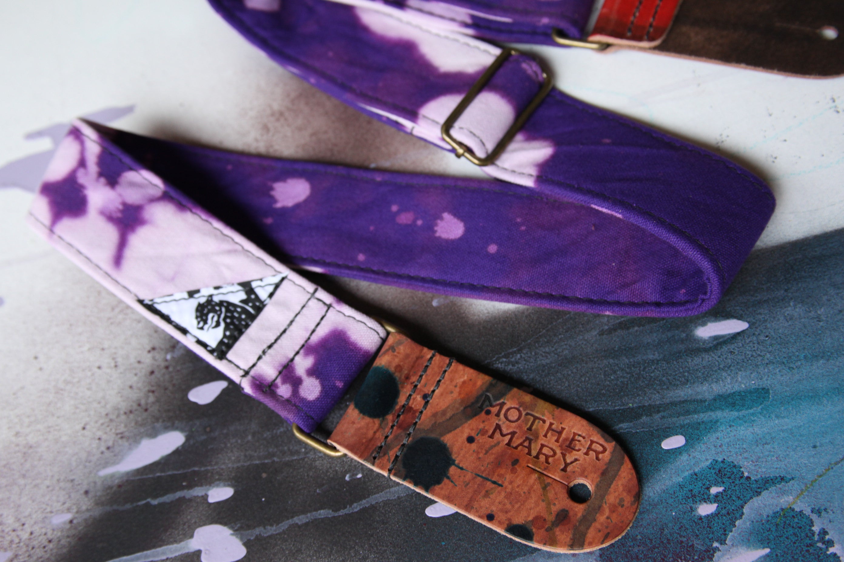 Purple Bleached Guitar Strap