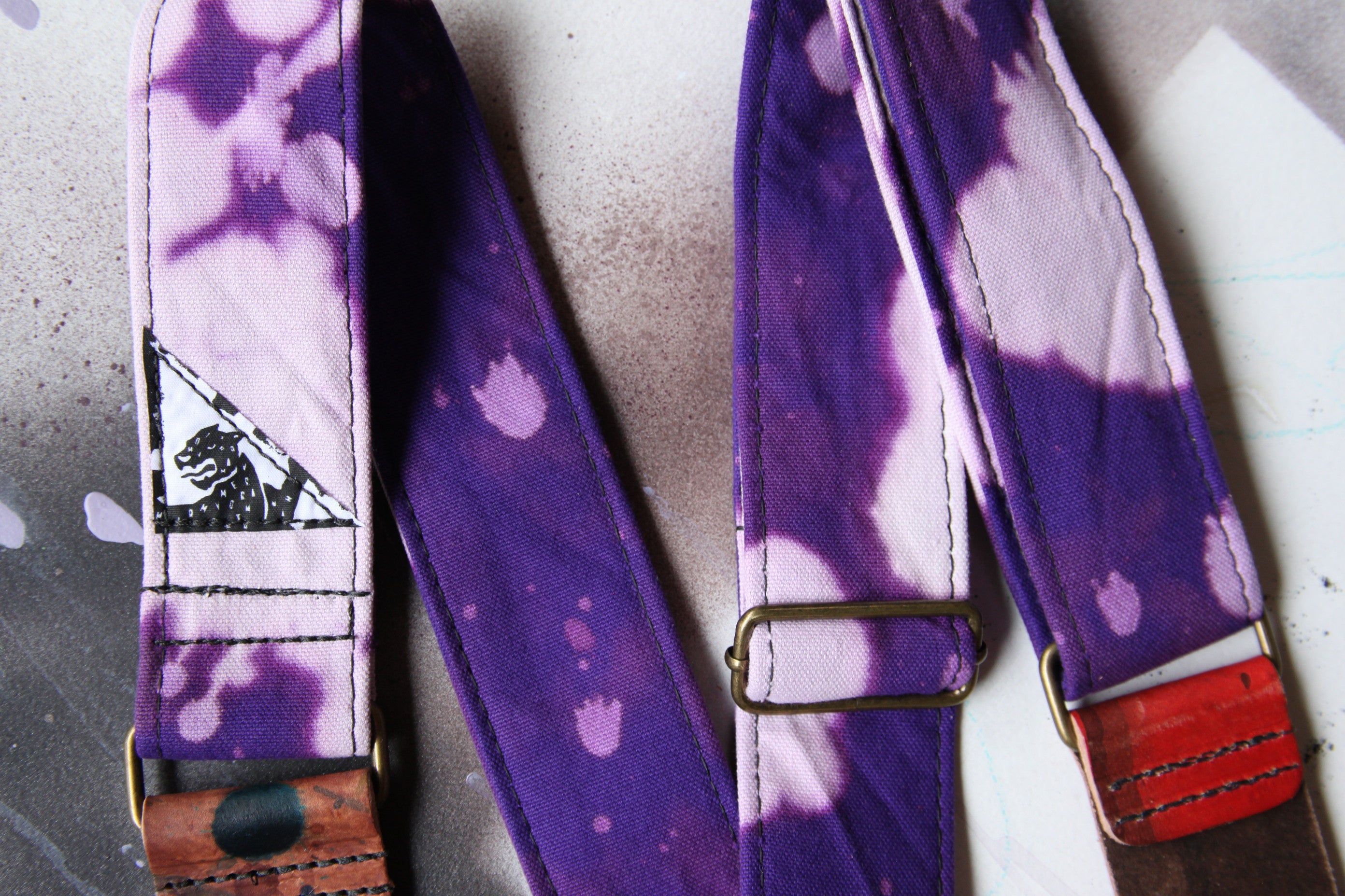 Purple Bleached Guitar Strap