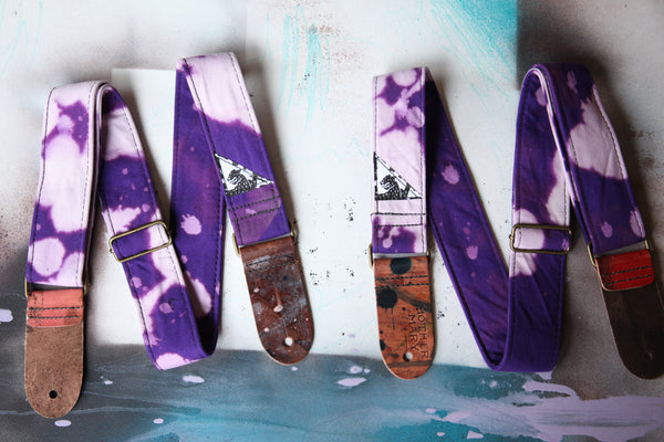Purple Bleached Guitar Strap