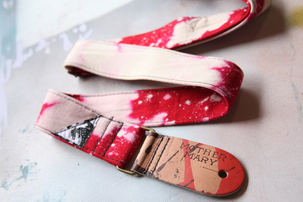 Red Bleached Guitar Strap