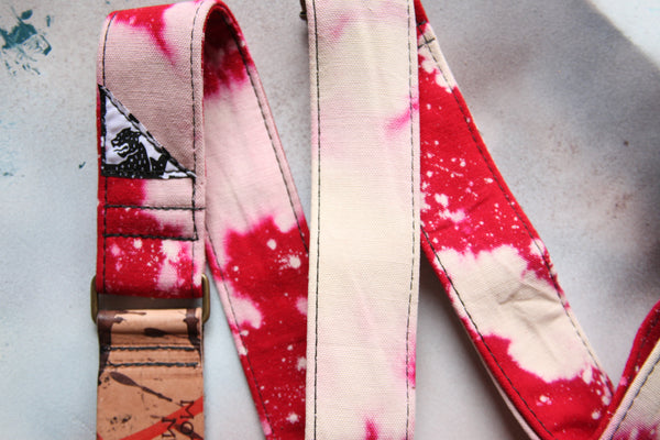 Red Bleached Guitar Strap