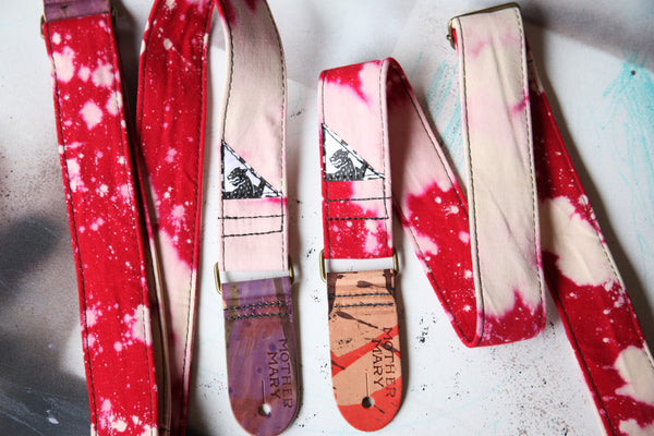 Red Bleached Guitar Strap