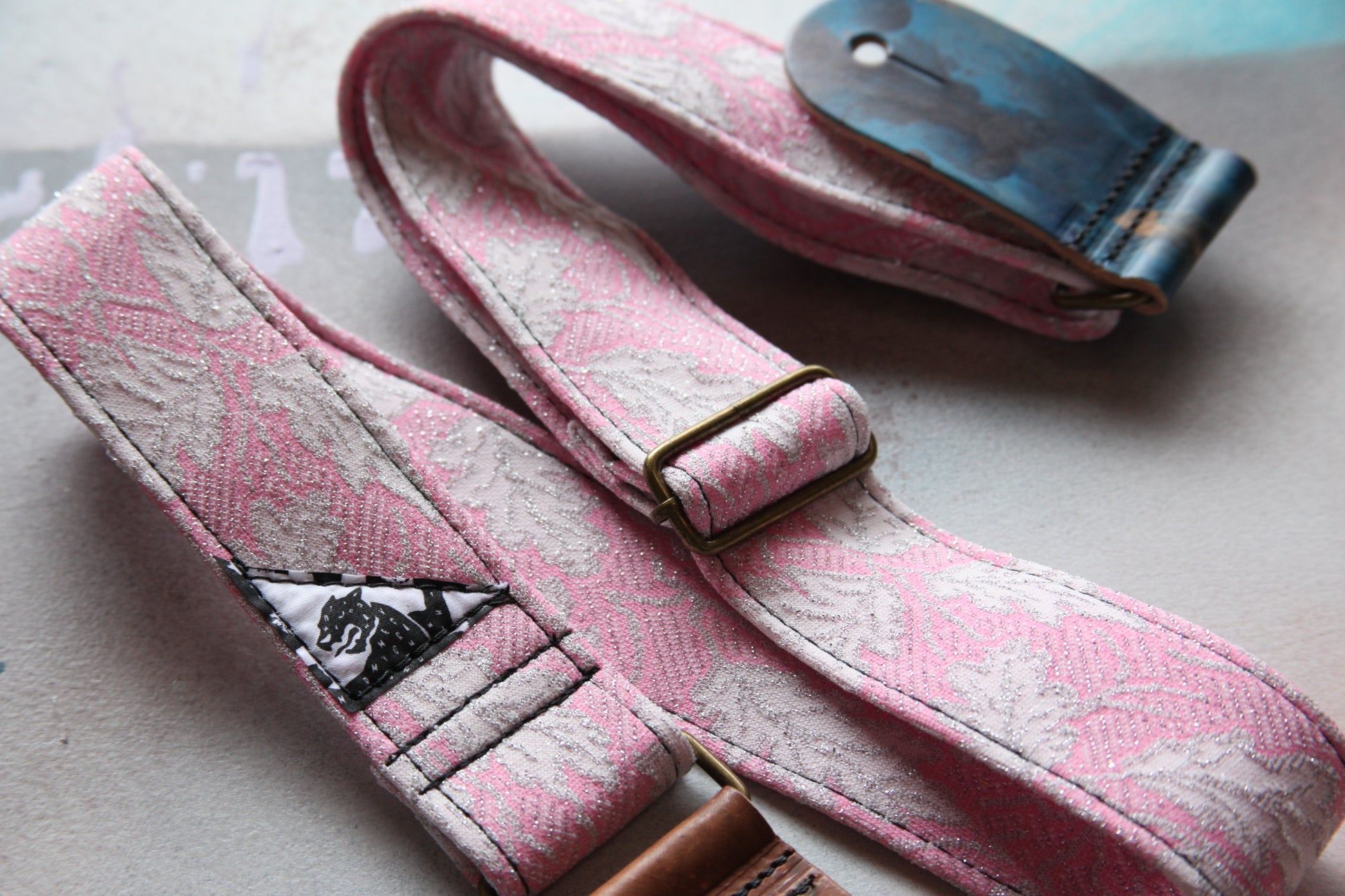 "The Pink Leaf” Guitar Strap
