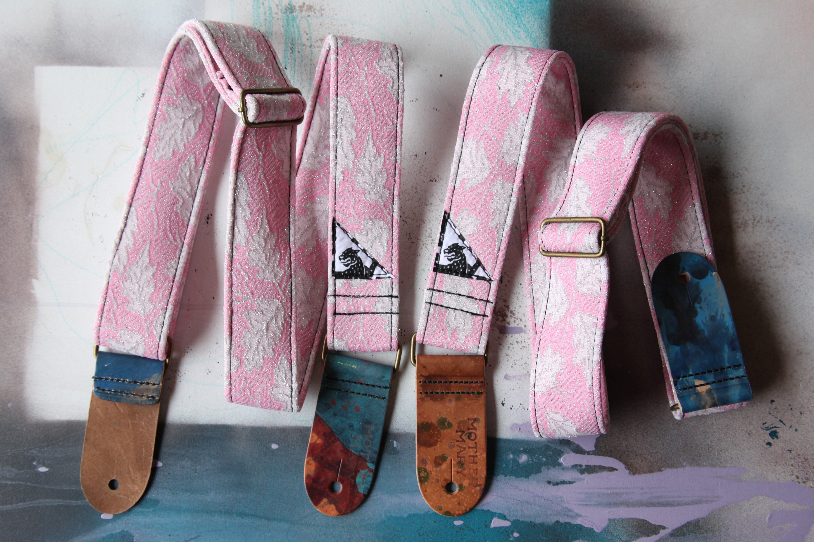 "The Pink Leaf” Guitar Strap