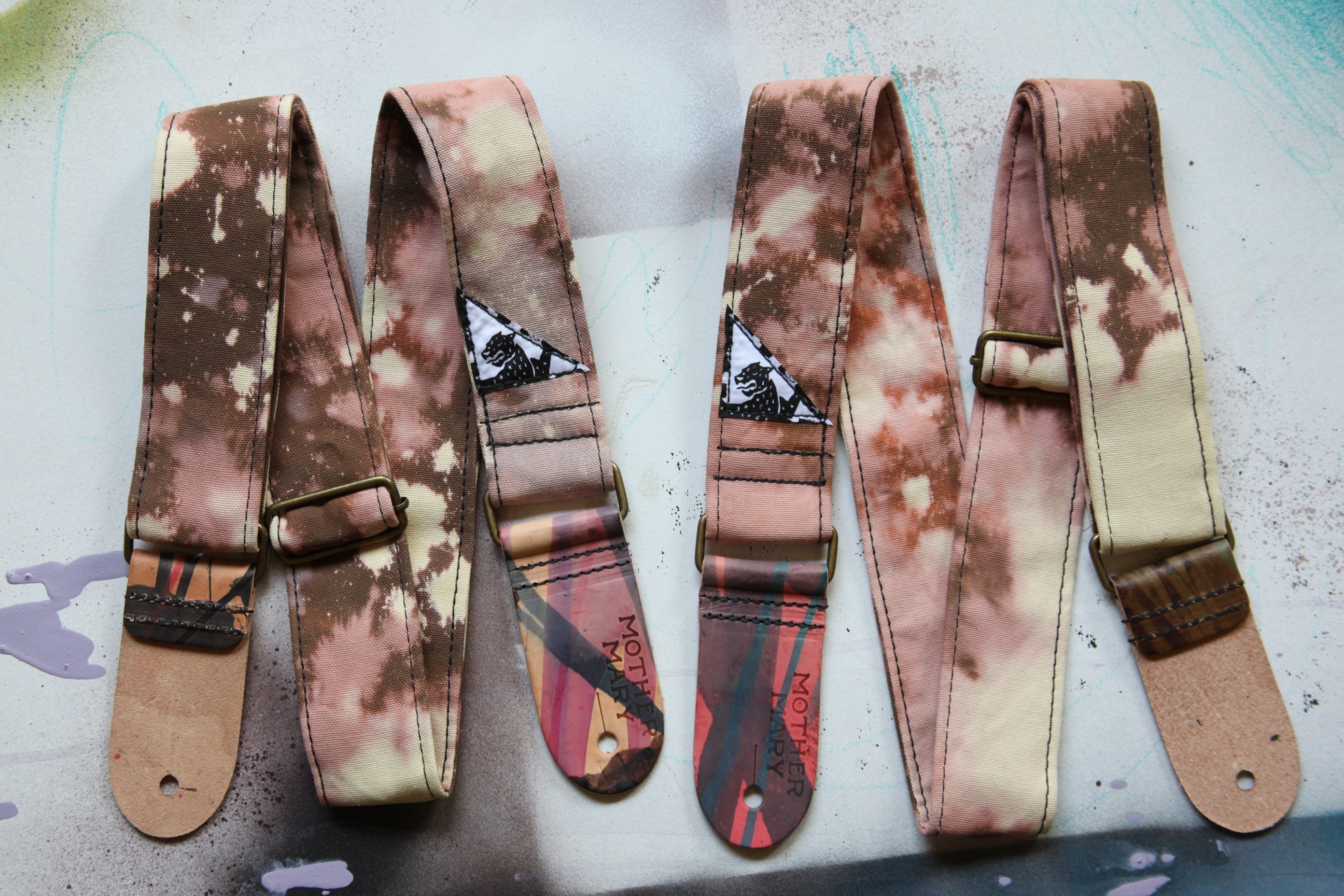 "Brown Bleached” Guitar Strap
