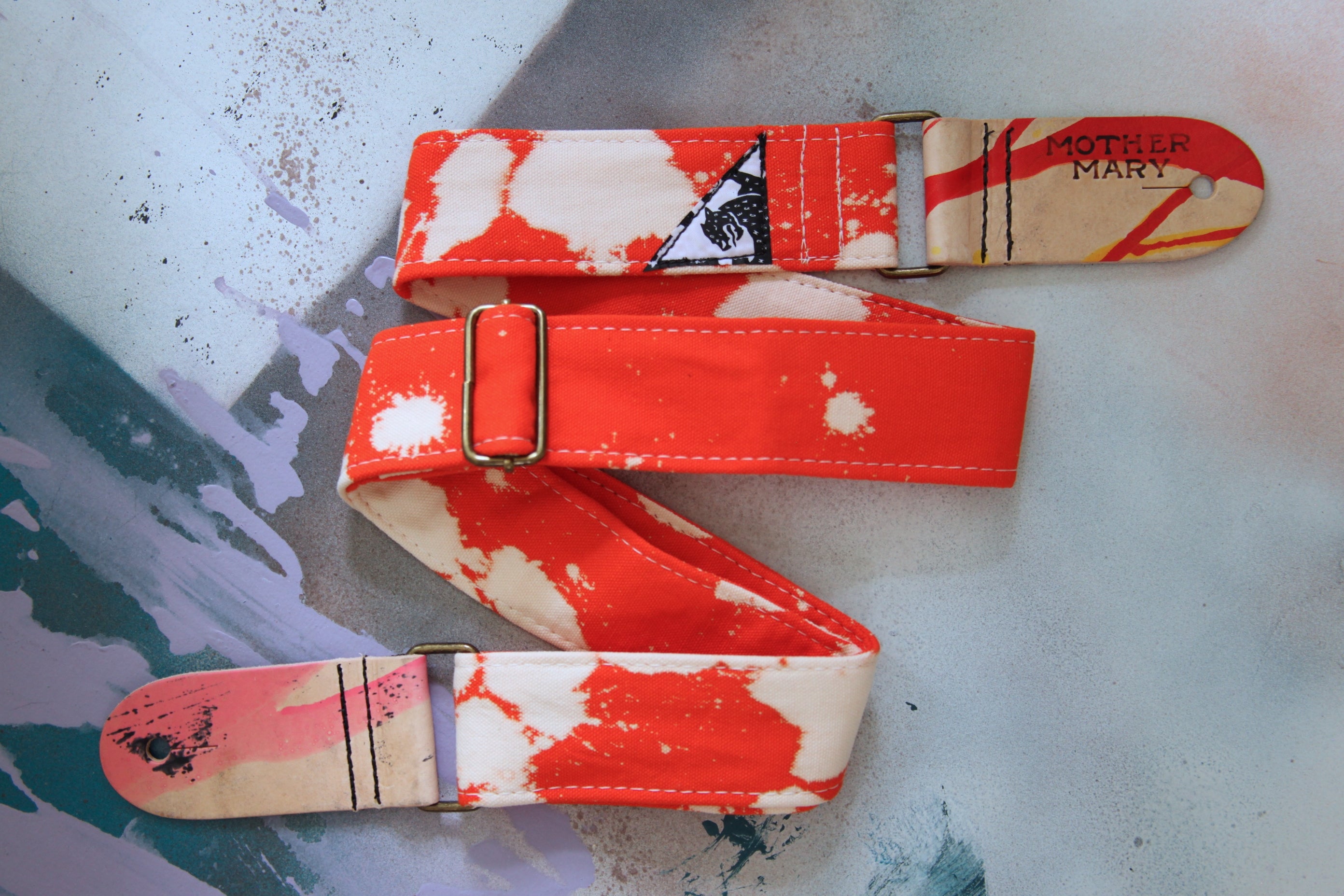 Orange Bleached Guitar Strap