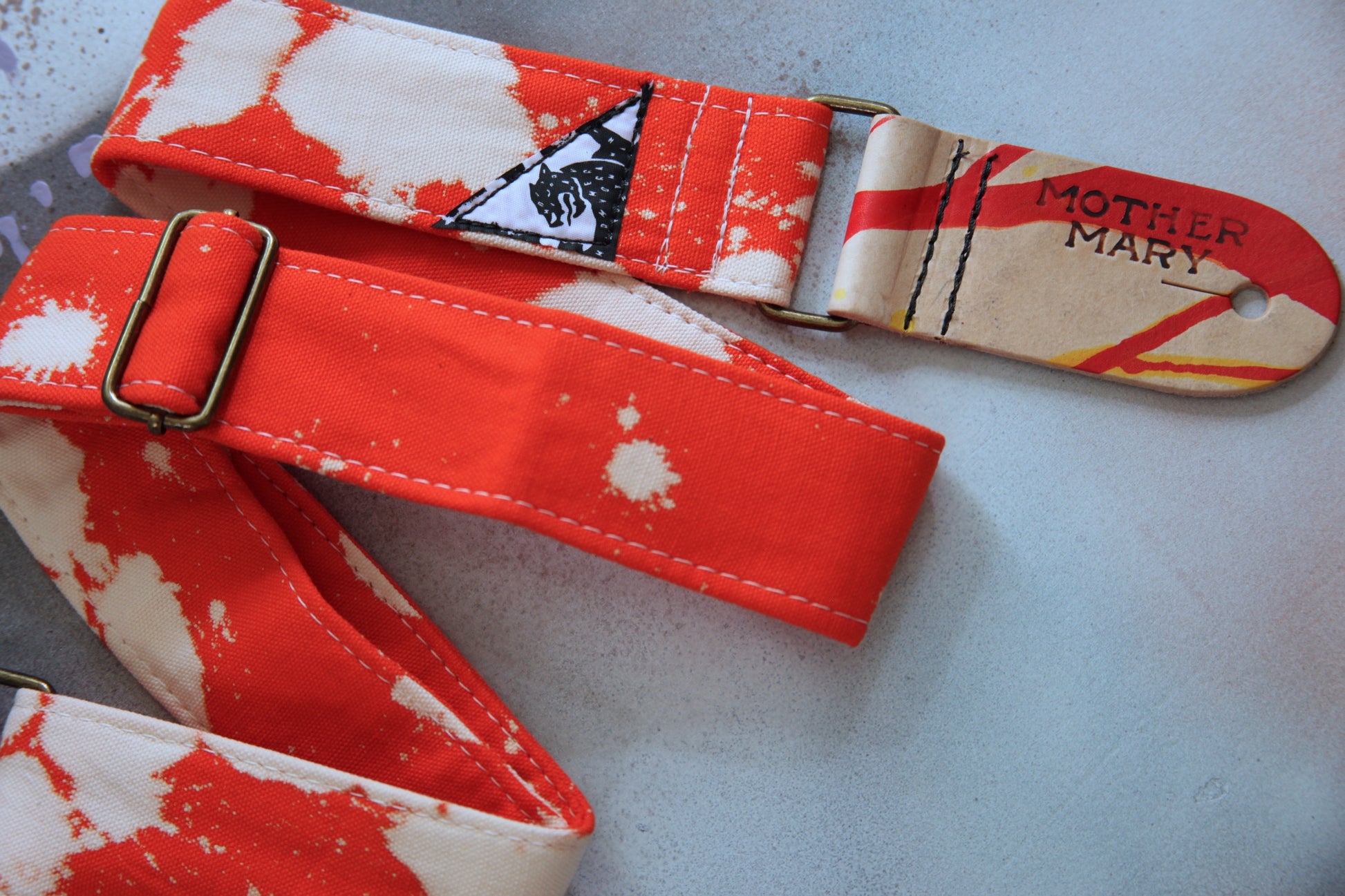 Orange Bleached Guitar Strap