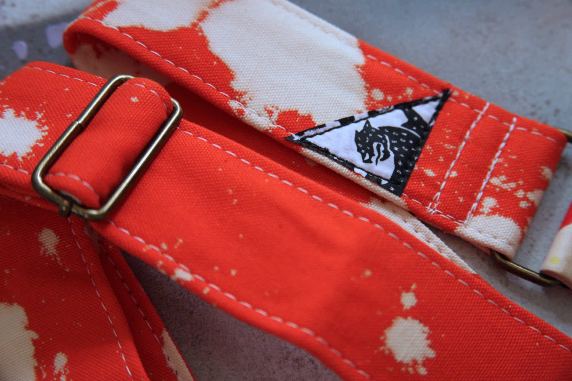 Orange Bleached Guitar Strap
