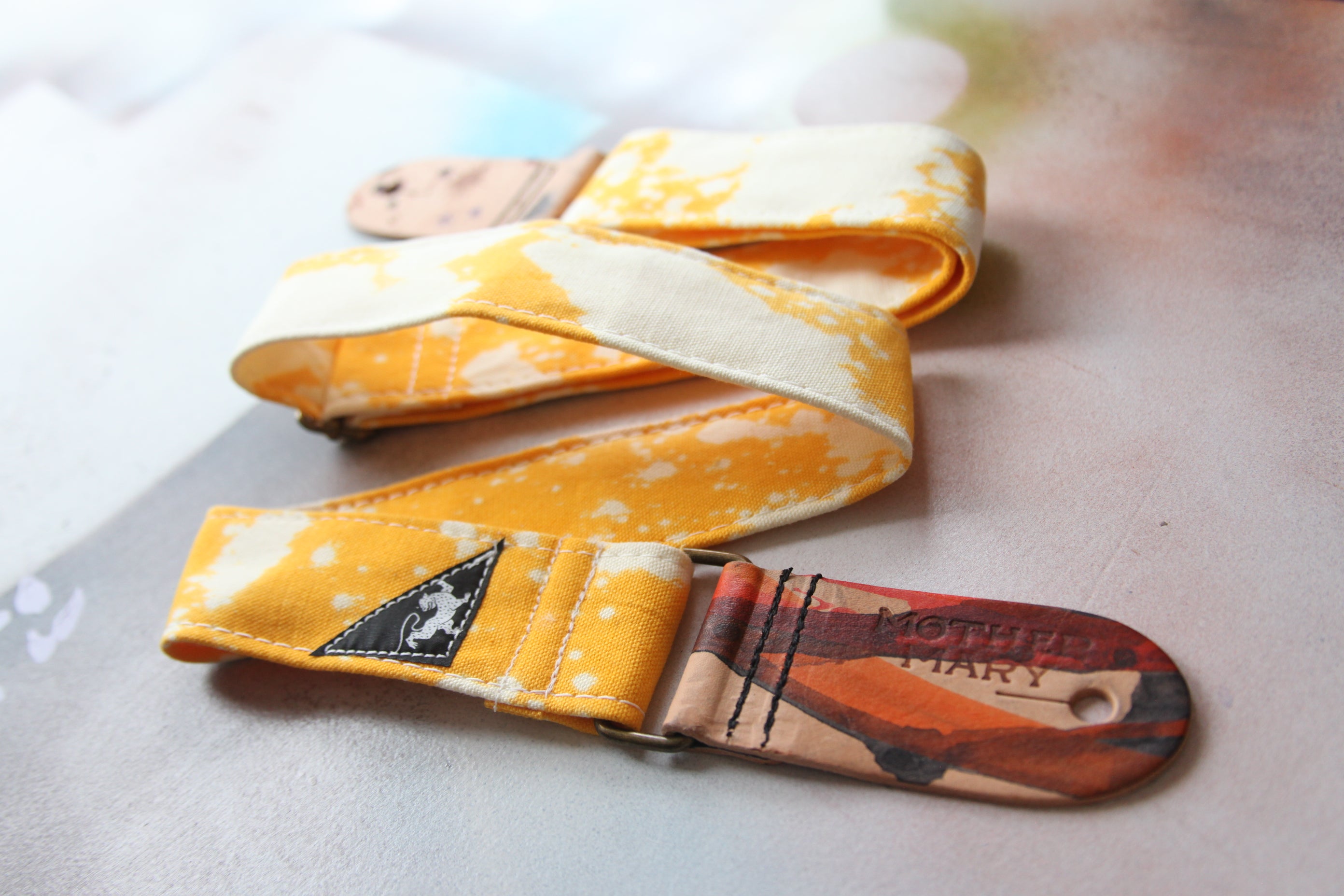 Yellow Bleached Guitar Strap